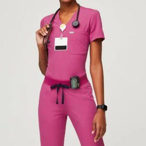 Figs Catarina top and Livingston pants in Electric Orchid